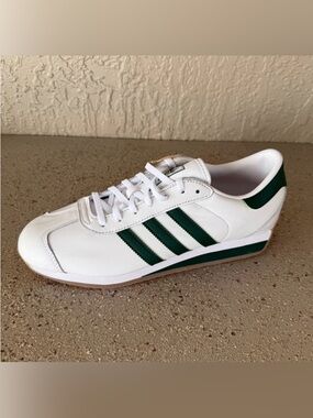 Adidas Classic White with Green Stripes Shoes